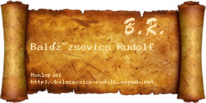 Balázsovics Rudolf névjegykártya